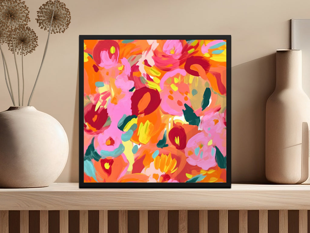 Vibrant Abstract Floral Pattern Artwork for Home Decor