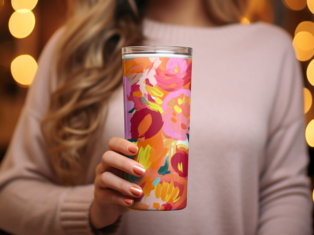 Vibrant Floral Design Insulated Tumbler Product