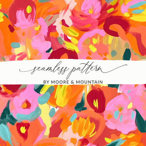 Vibrant Floral Art Seamless Pattern by Moore & Mountain
