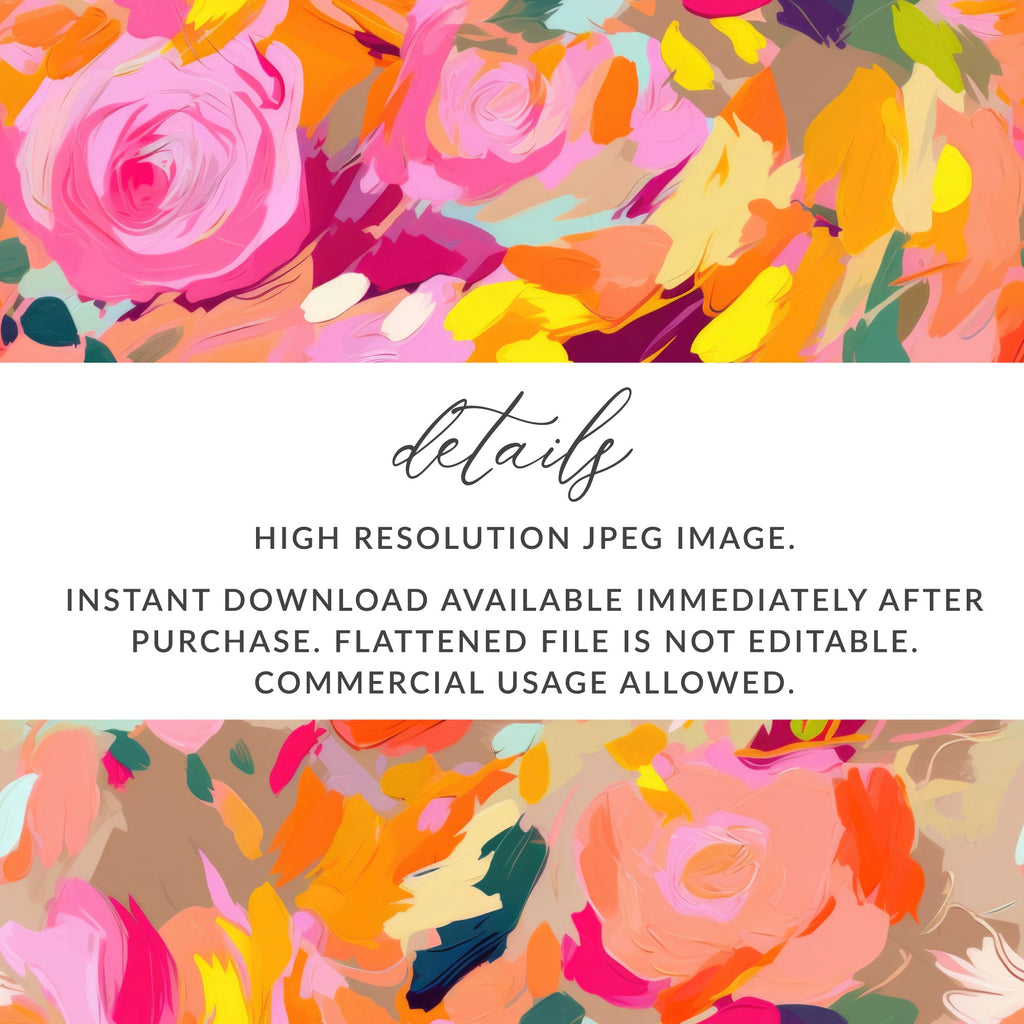 High Resolution Vibrant Abstract Floral Downloadable Art