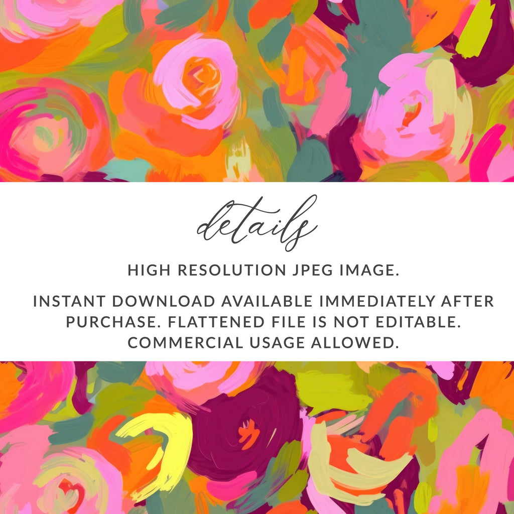 Vibrant Abstract Floral Instant Download Printable Art