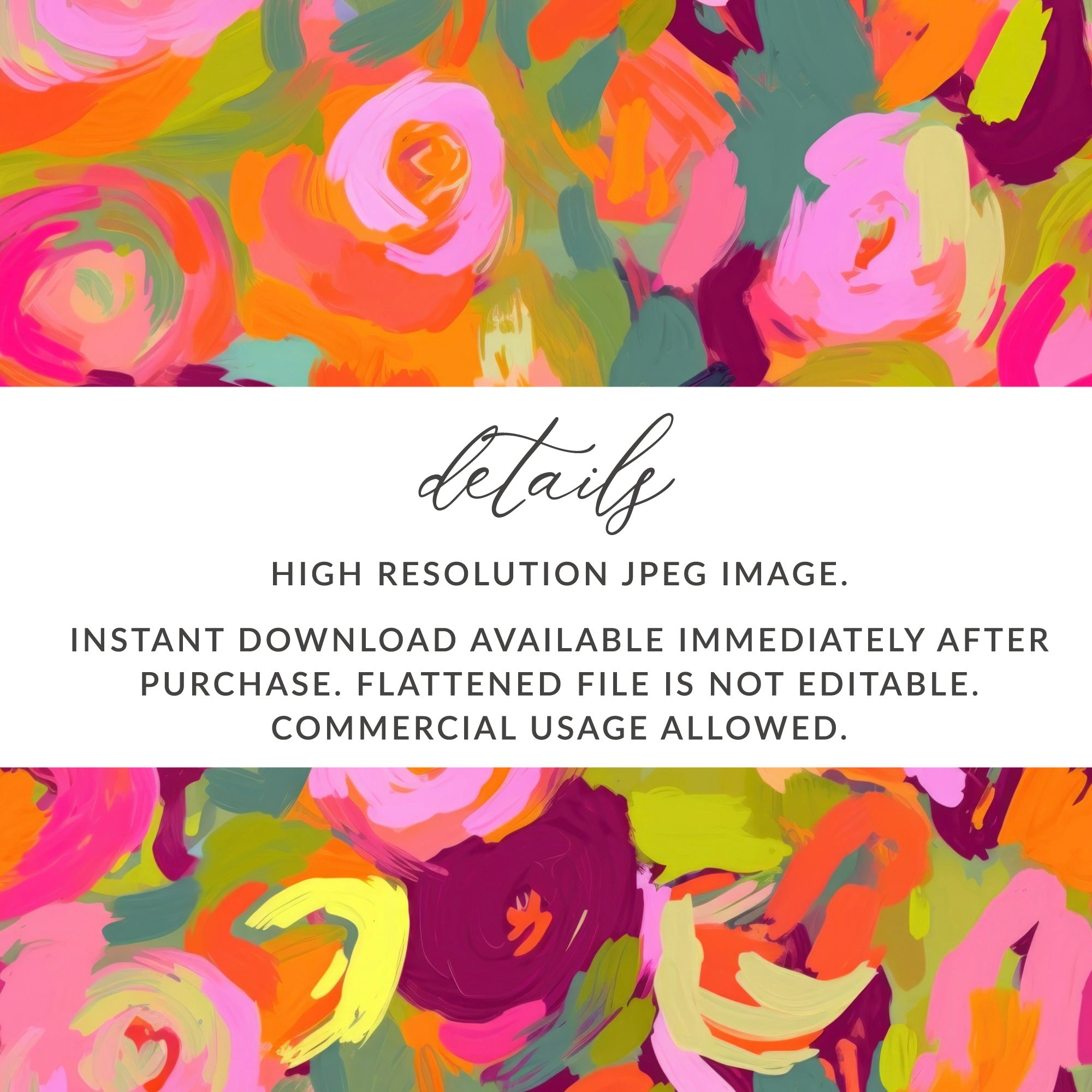 Vibrant Abstract Floral Instant Download Printable Art