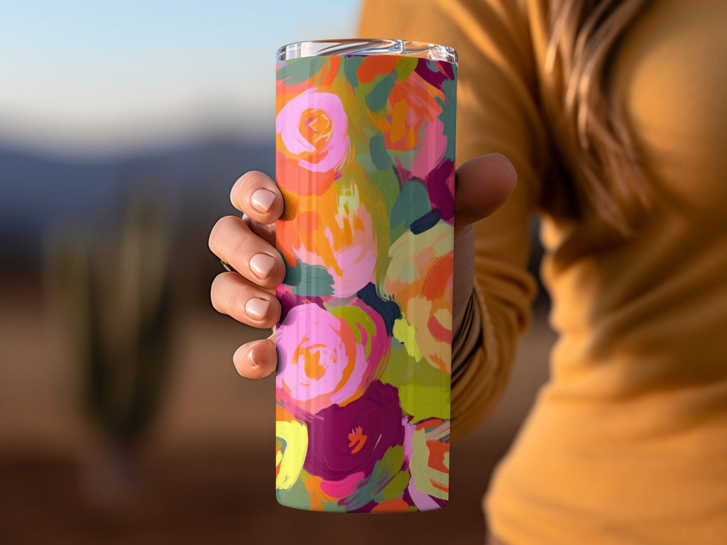 Colorful Abstract Floral Design Tumbler product