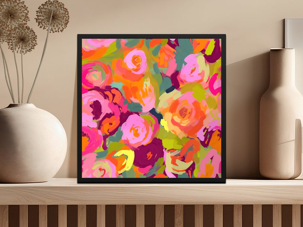 Colorful Abstract Floral Wall Art for Home Decor