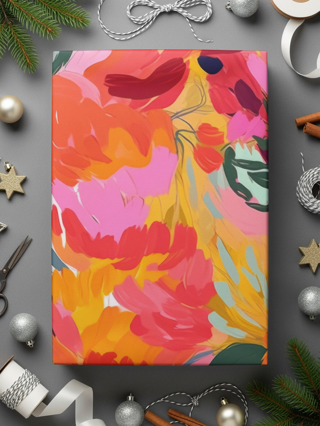 Vibrant Abstract Floral Canvas for Home Decor