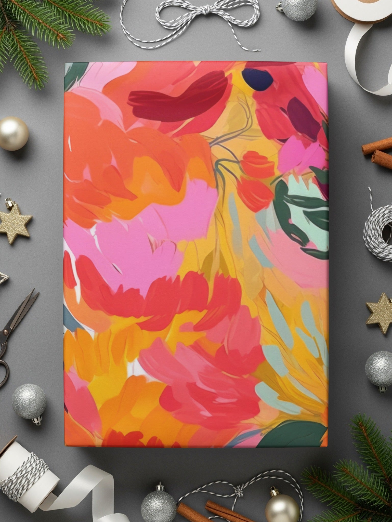 Vibrant Abstract Floral Canvas for Home Decor