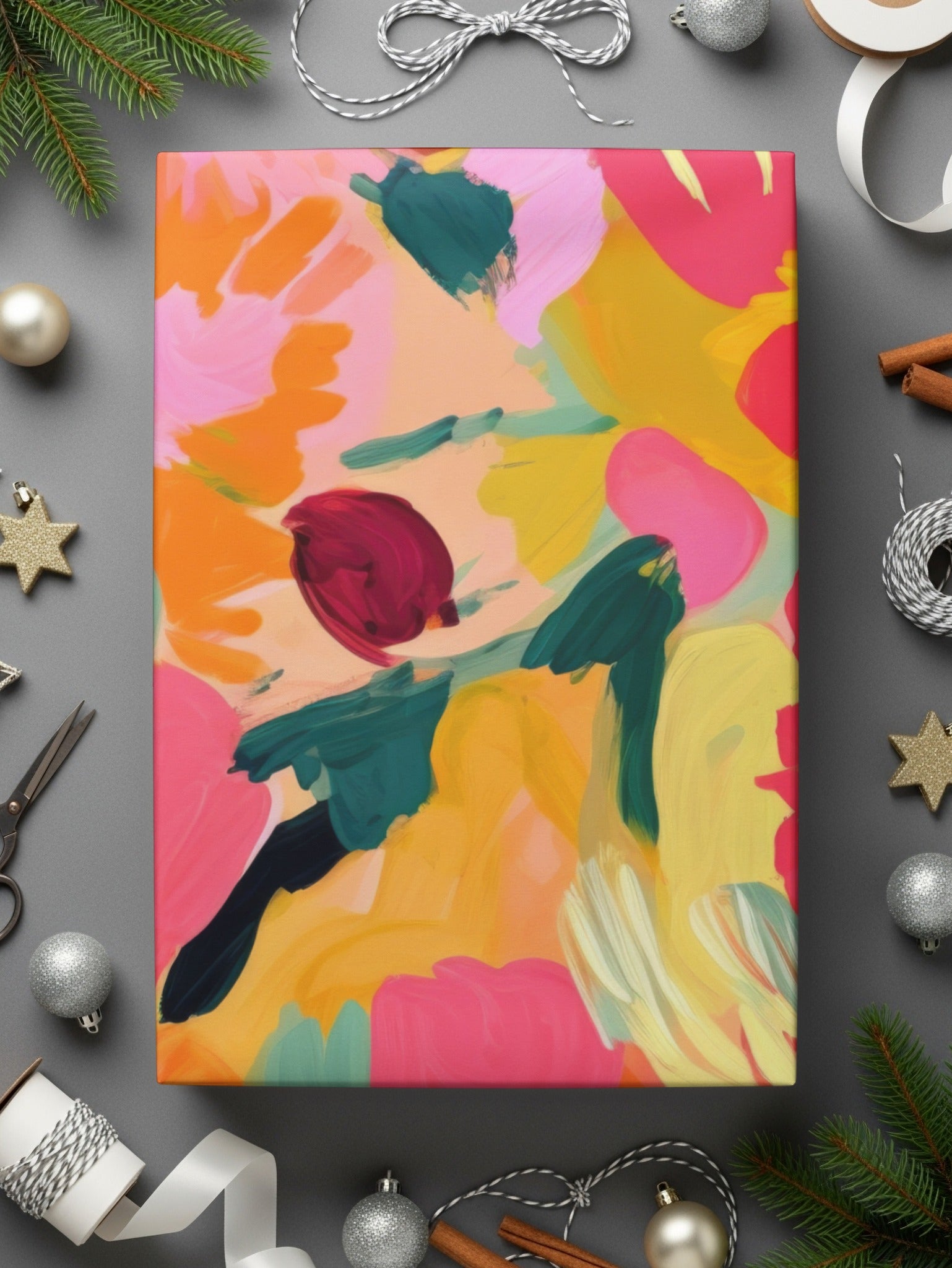 Abstract Colorful Art Canvas Perfect for Holiday Décor