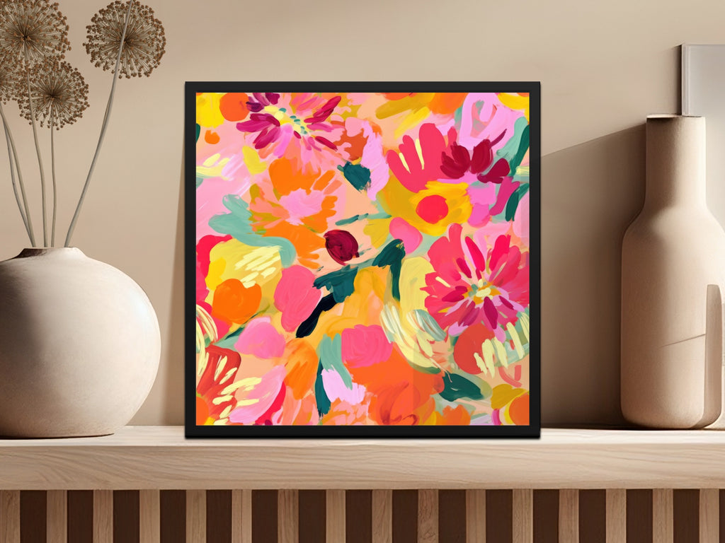 Colorful Abstract Flower Painting Wall Art Decor