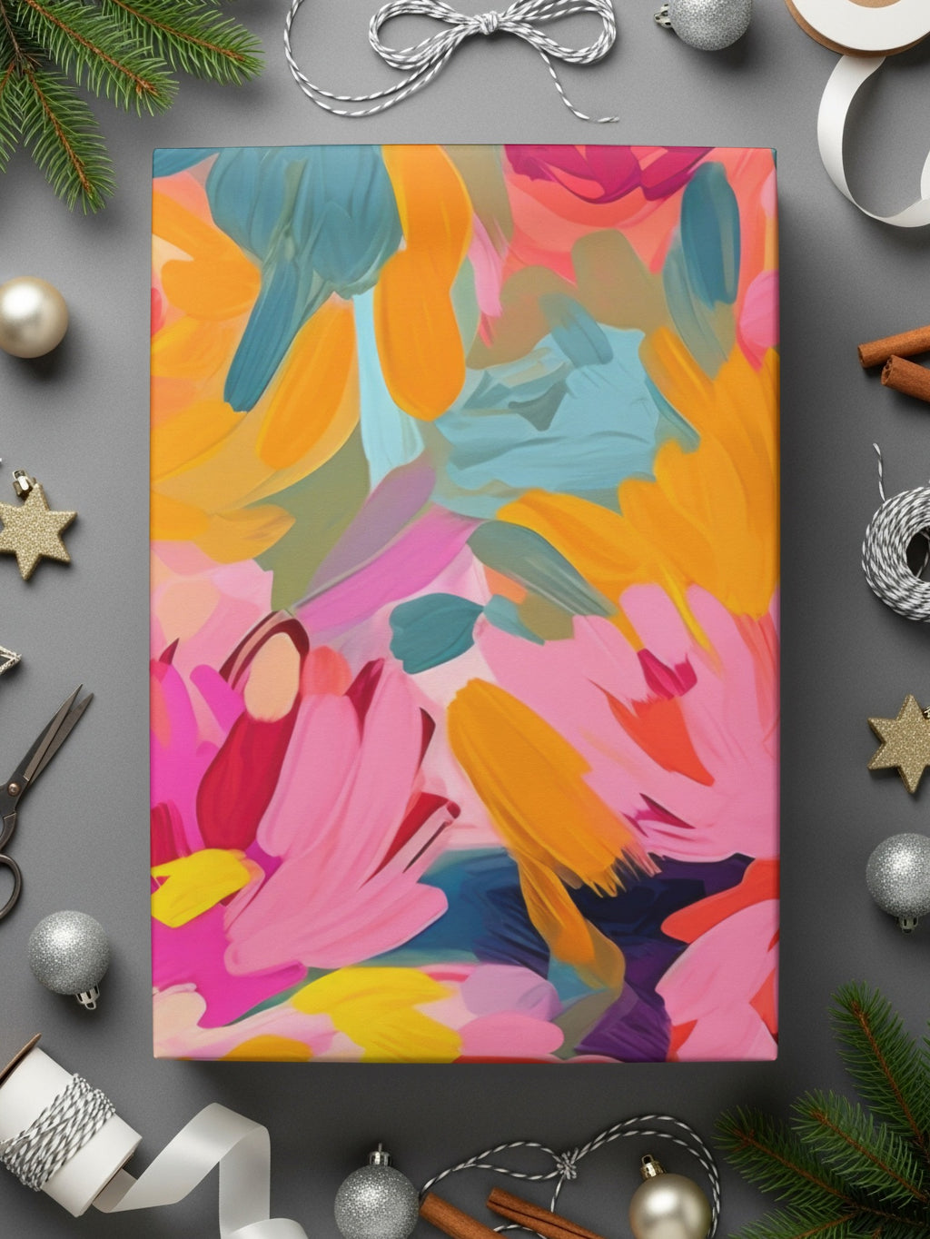 Bright Color Abstract Floral Canvas Wall Art Decor