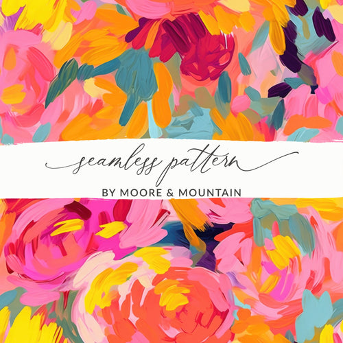 Colorful Floral Seamless Pattern Art by Moore Mountain