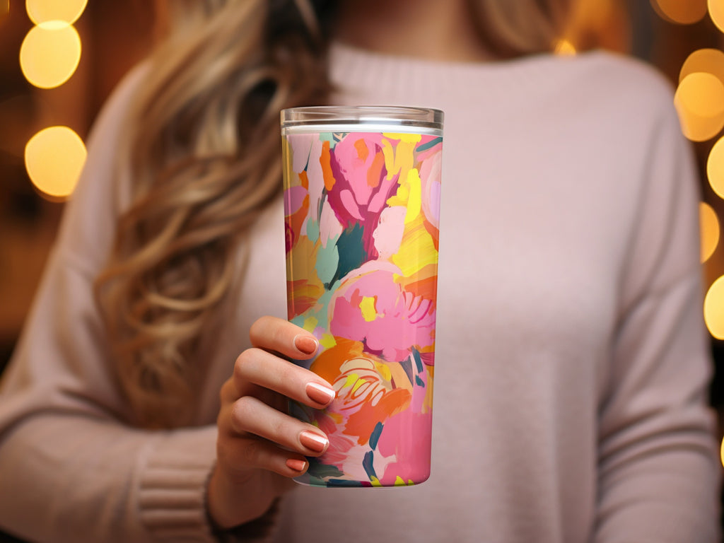 Colorful Floral Pattern Insulated Travel Mug Product