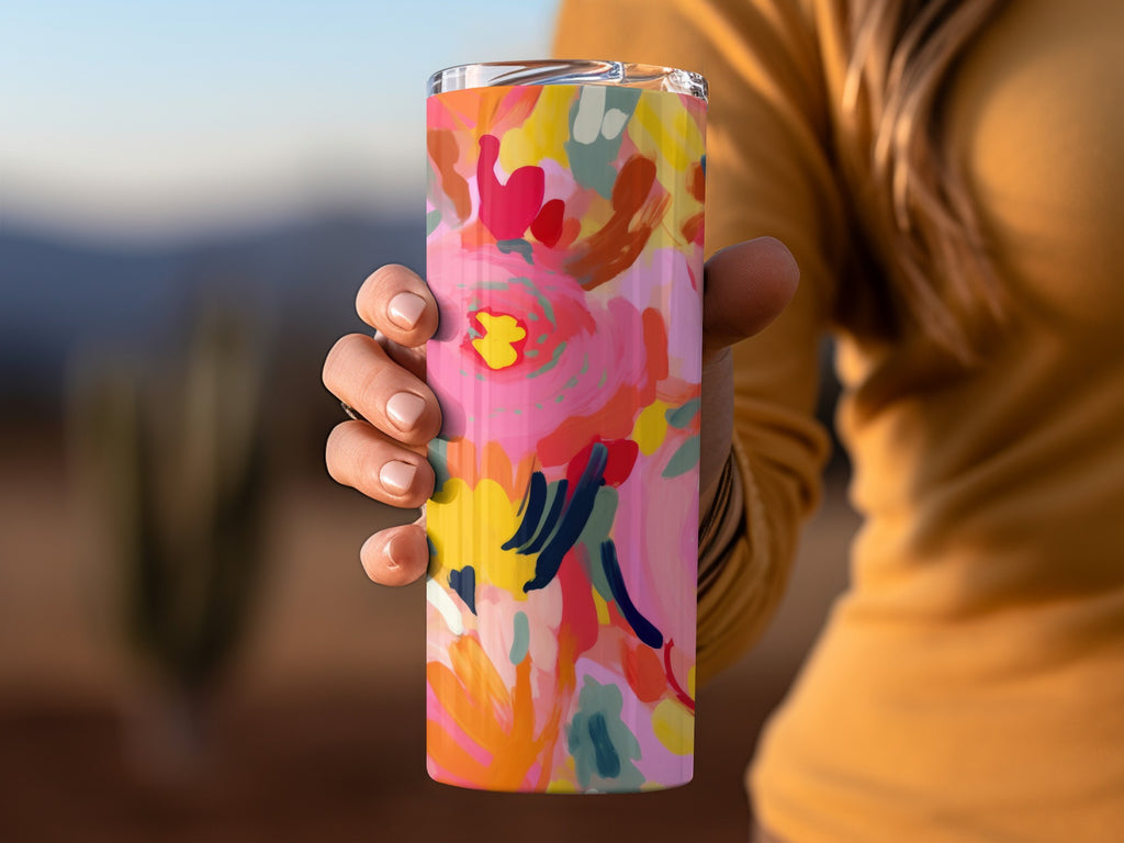 Vibrant Floral Insulated Travel Tumbler for Hot and Cold