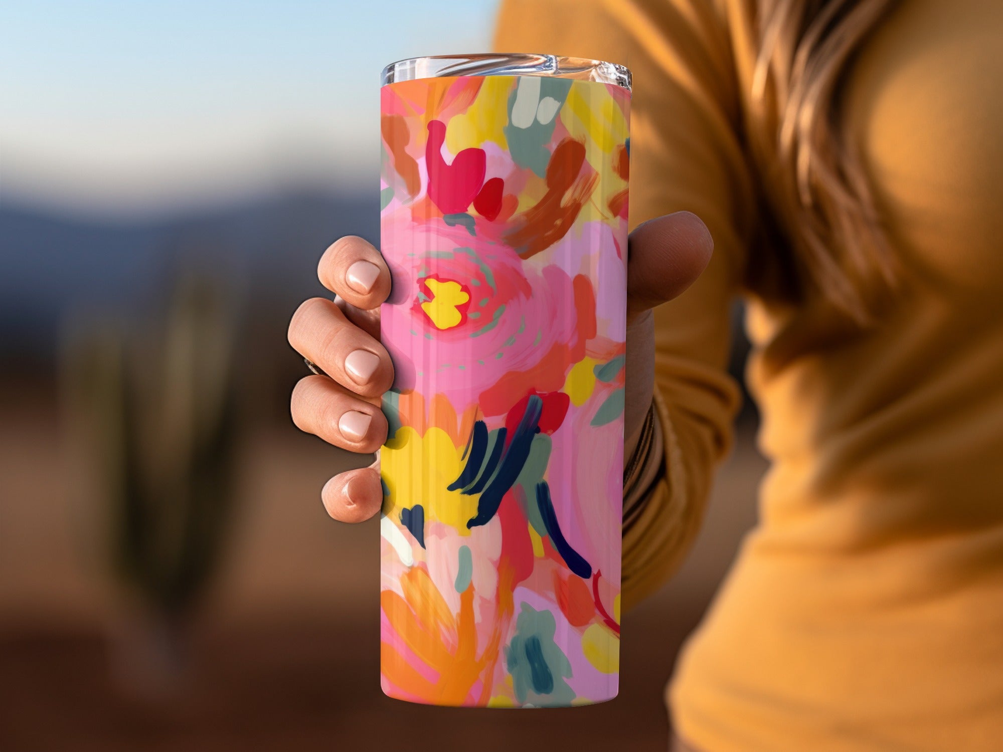 Vibrant Floral Insulated Travel Tumbler for Hot and Cold