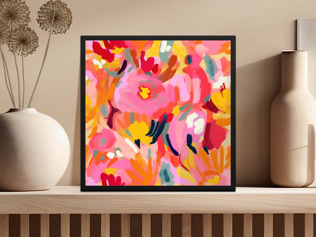 Colorful Abstract Floral Art Print for Modern Decor