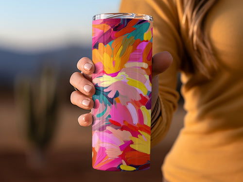 Vibrant Abstract Multicolor Insulated Tumbler