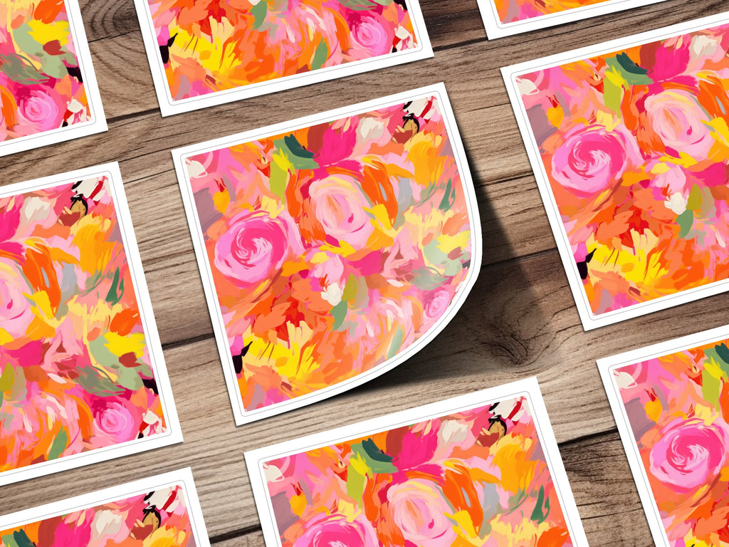 Bright and Colorful Abstract Floral Art Print