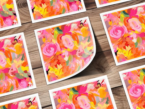Bright and Colorful Abstract Floral Art Print