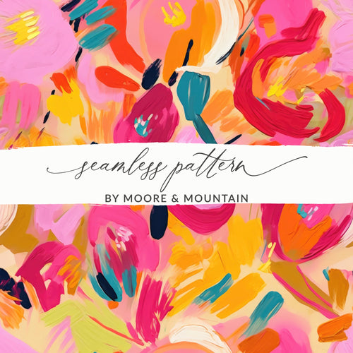 Vibrant Abstract Floral Seamless Pattern for Various Usages