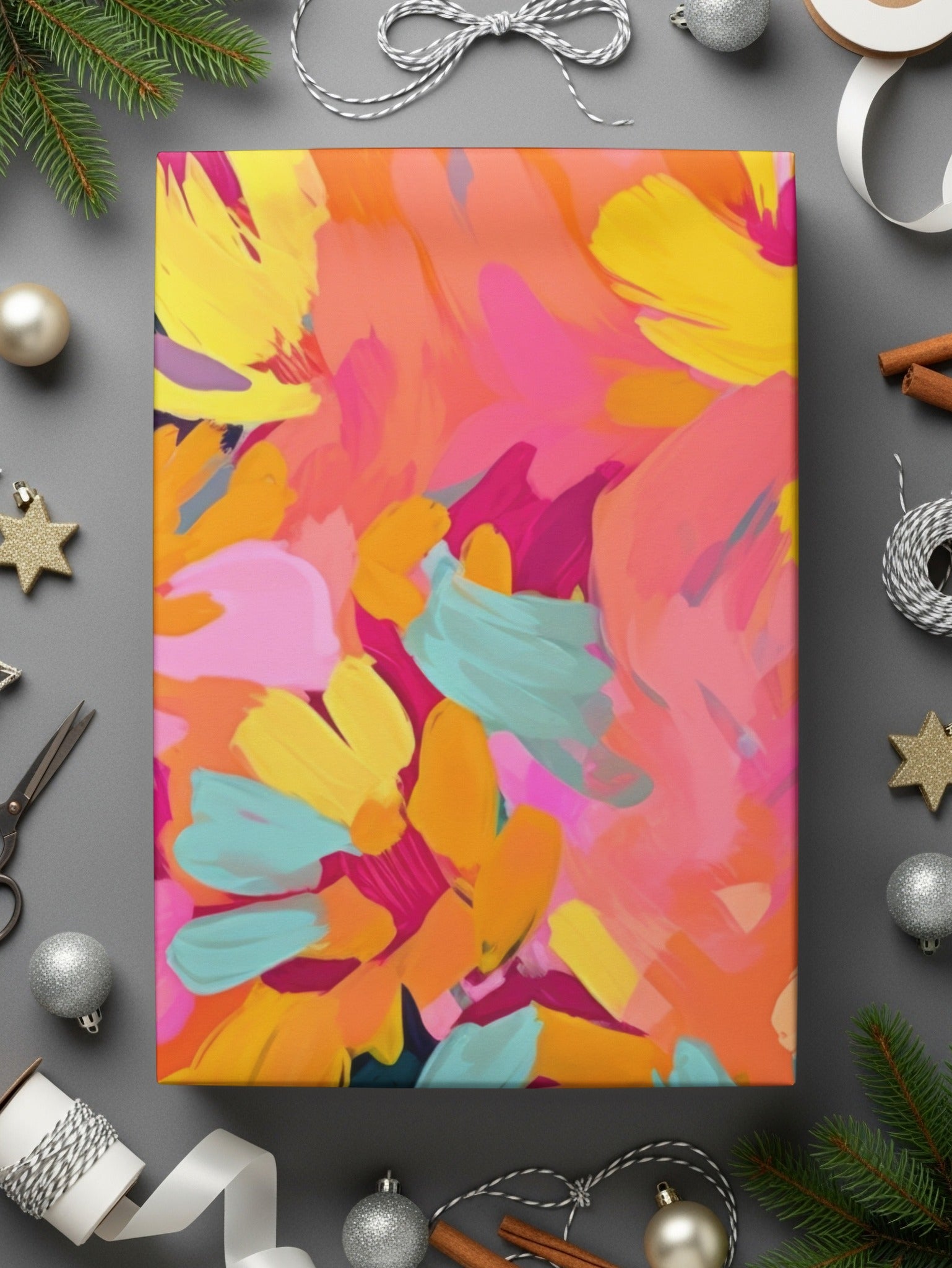 Colorful Abstract Flower Design Wall Art Print