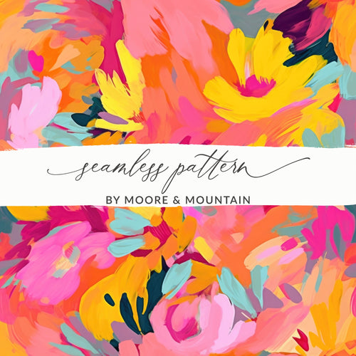 Colorful Vibrant Floral Seamless Pattern Design