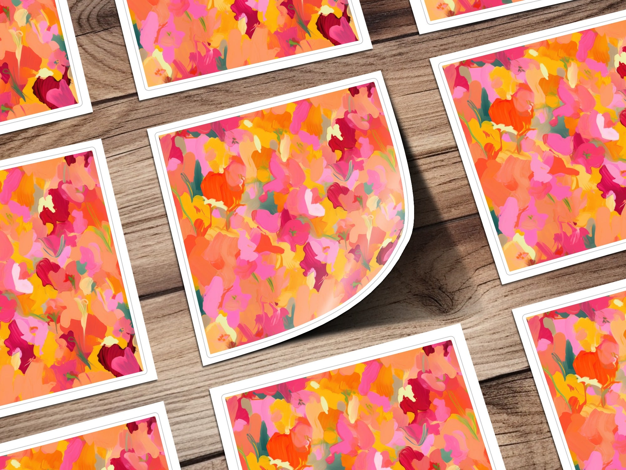 Vibrant Abstract Floral Design Colorful Art Print