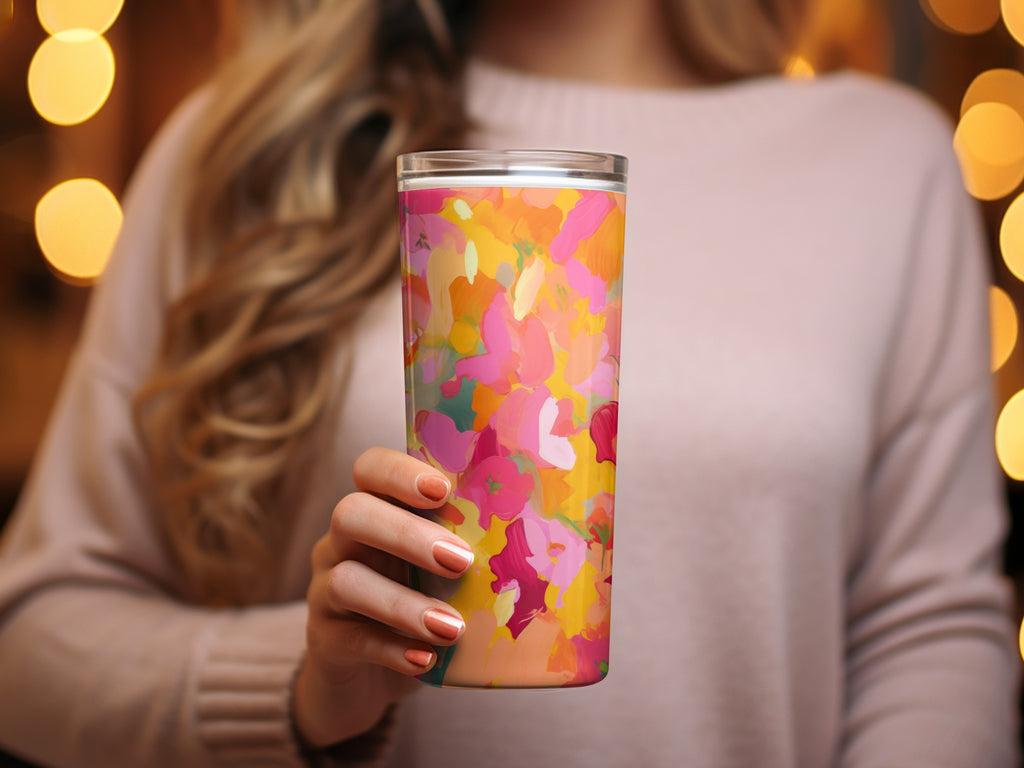 Vibrant Floral Design Tumbler for Your Daily Beverages