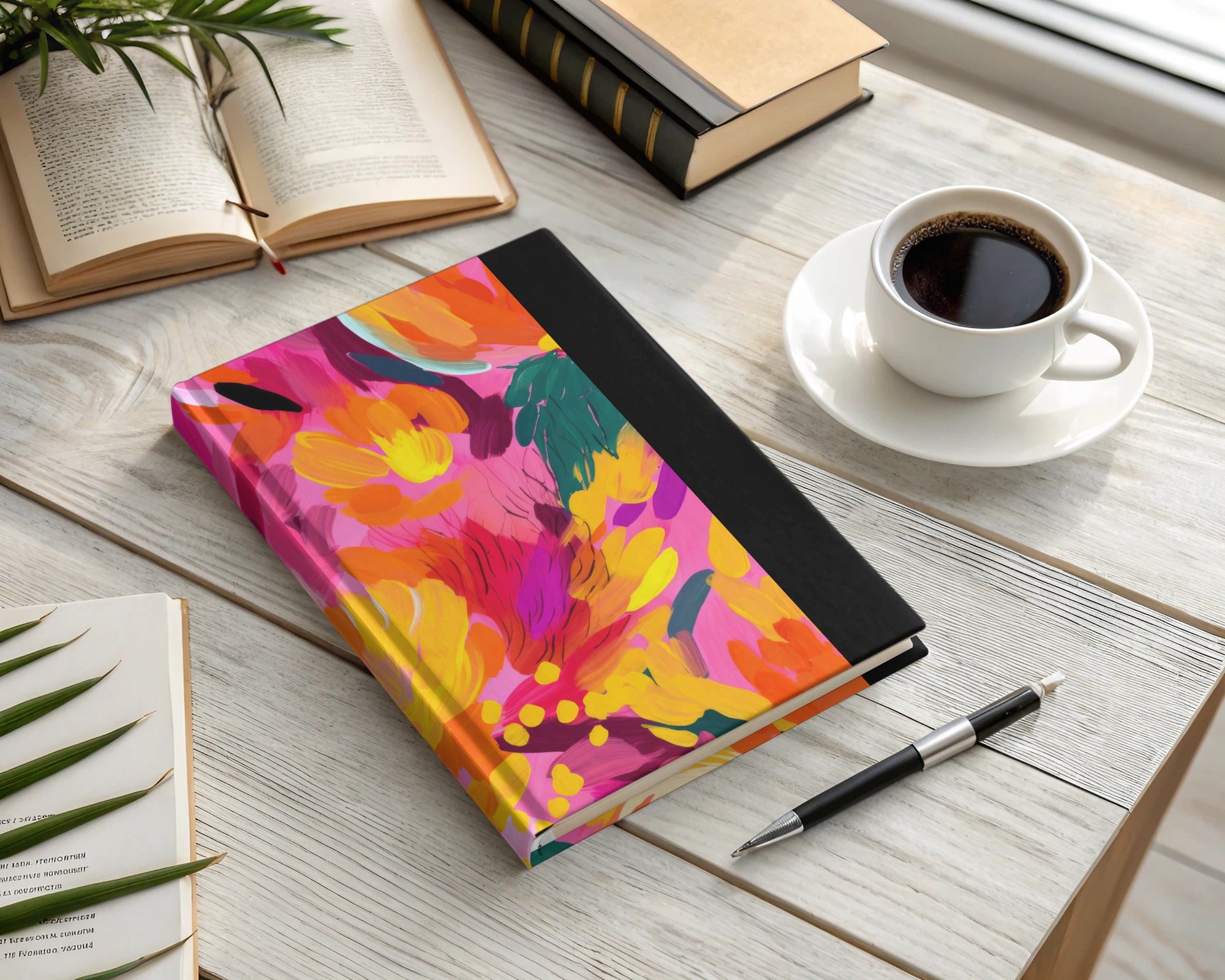 Vibrant Floral Design Hardcover Journal Notebook
