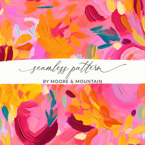 Vibrant Floral Seamless Pattern Art by Moore Mountain