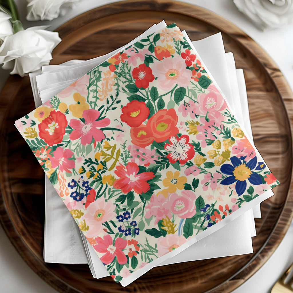 Vibrant Floral Patterns Napkin for Decorative Dining