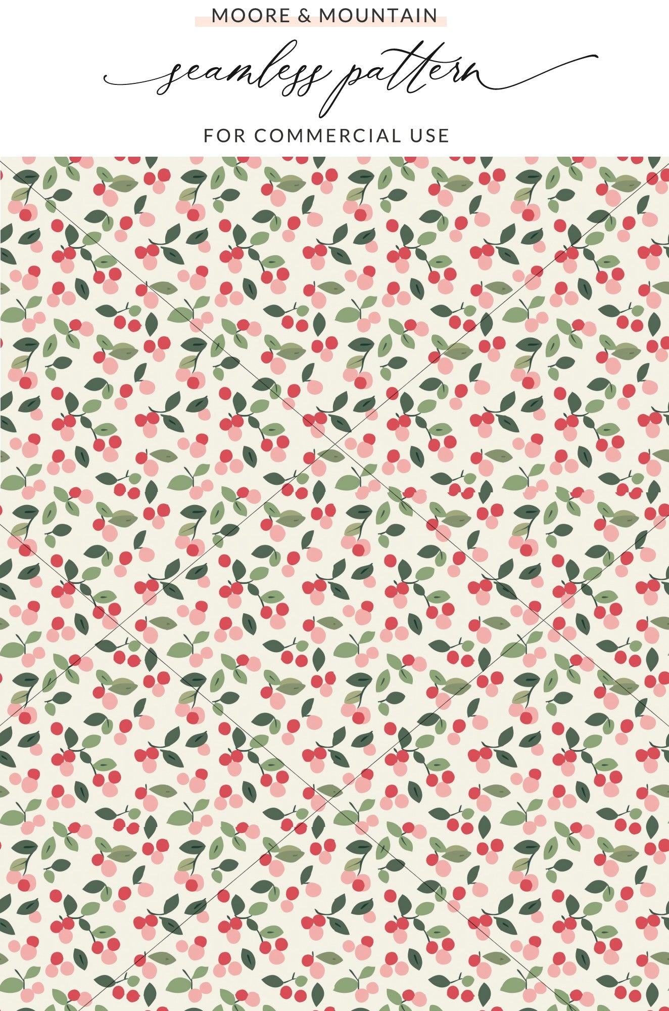 Cherry Themed Seamless Pattern for Commercial Use