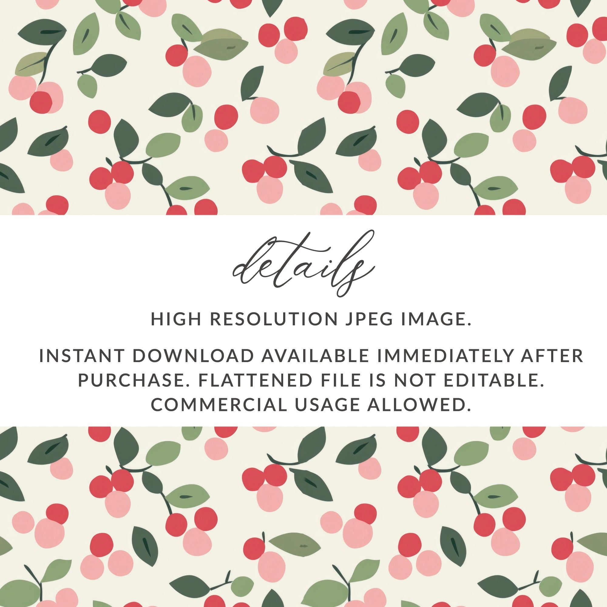 High Resolution Cherry Pattern Instant Download Image