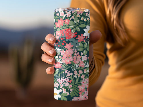 Floral Pattern Insulated Travel Tumbler for Hot and Cold Drinks