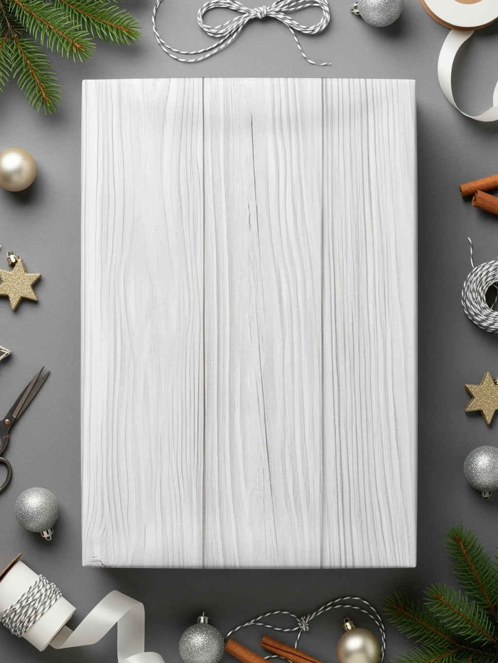 Elegant Winter Holiday Gift Wrapping Set for Christmas