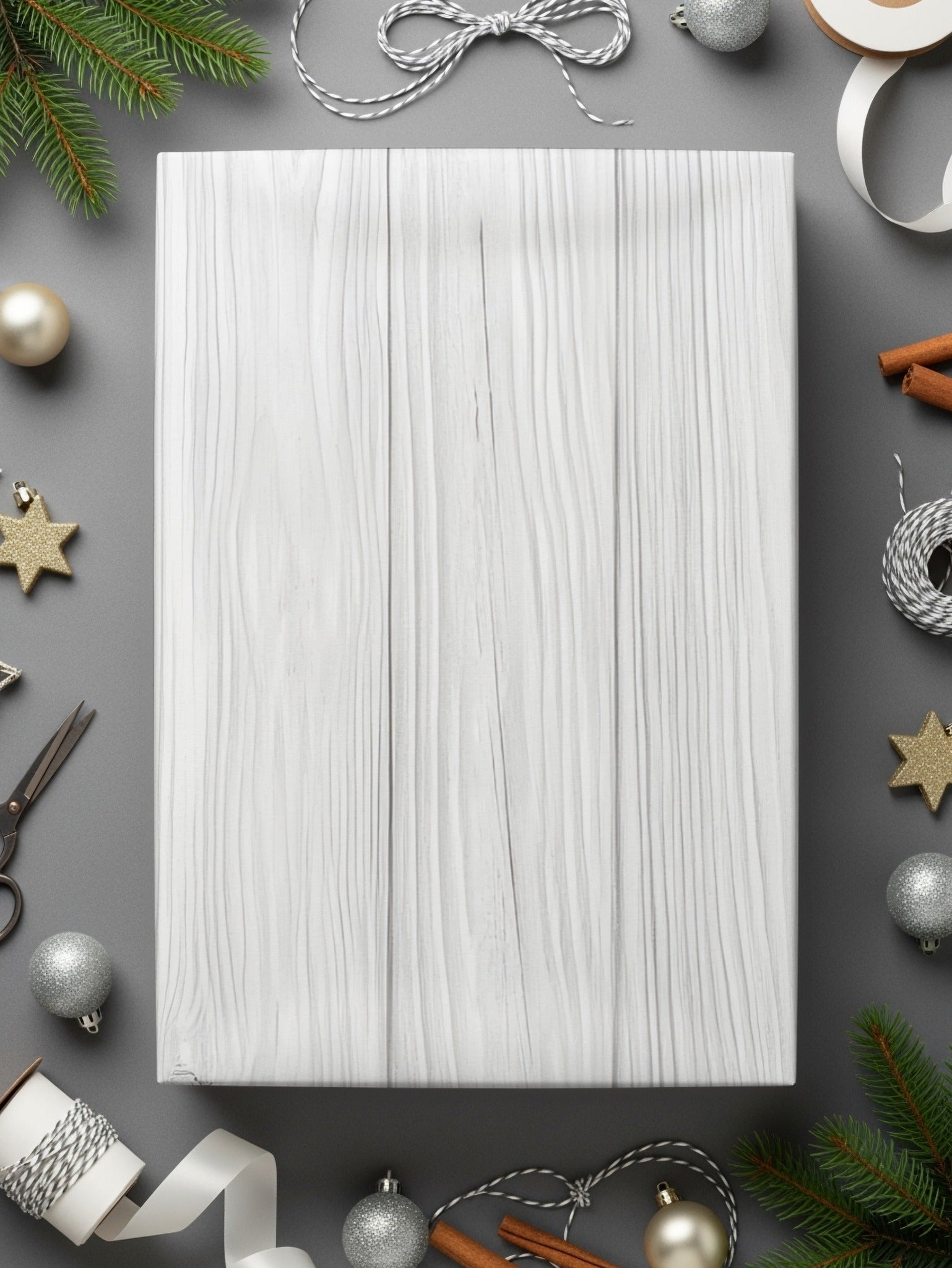 Elegant Winter Holiday Gift Wrapping Set for Christmas