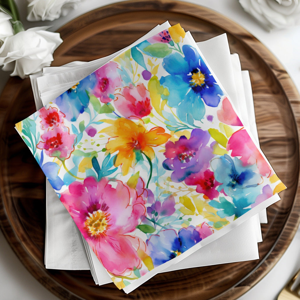 Watercolor Flower T-Shirt, Seamless Floral Pattern, Digital Paper, Colorful Blossoms Design, Textile Print, T Shirt Design, Digital Download - Moore and Mountain