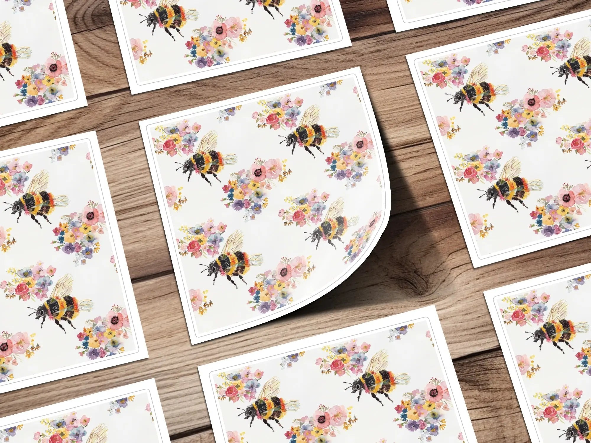 Bumble Bee Digital Paper Seamless Bee Background Watercolor Bumblebee Pattern - Moore and Mountain