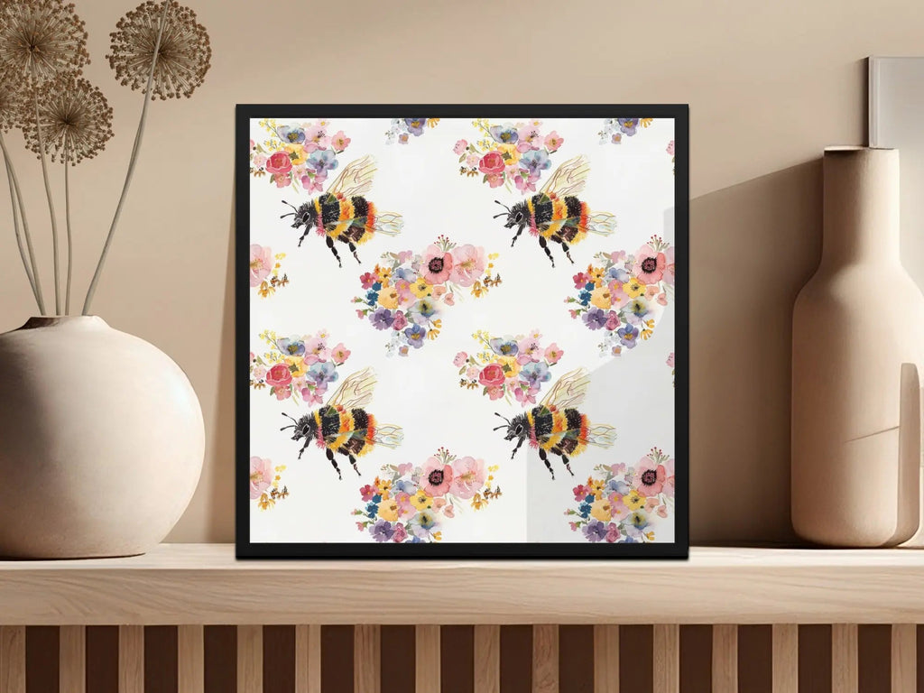 Bumble Bee Digital Paper Seamless Bee Background Watercolor Bumblebee Pattern - Moore and Mountain