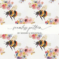 Bumble Bee Digital Paper Seamless Bee Background Watercolor Bumblebee Pattern - Moore and Mountain