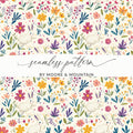 Bunny Amongst Flowers Seamless Pattern Design JPEG Files - Moore and Mountain