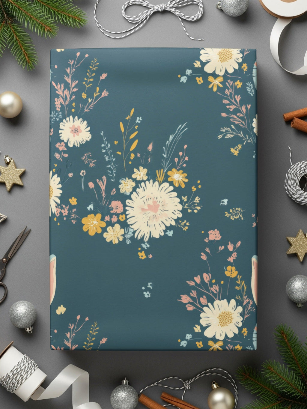 Bunny Floral Digital Paper, Seamless Pattern, Easter Design, Fabric Design, Cute Animal Print, Pastel Flowers, Digital Download - Moore and Mountain