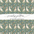 Bunny Floral Digital Paper, Seamless Pattern, Easter Rabbit, Pastel Green, Springtime Design, Digital Download, Scrapbooking Paper, Print - Moore and Mountain
