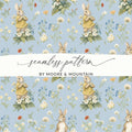 Bunny Floral Seamless Pattern Digital, Rabbit with Flowers, Spring Digital Paper, Pastel Baby Animals, Repeat Pattern, Fabric Design - Moore and Mountain