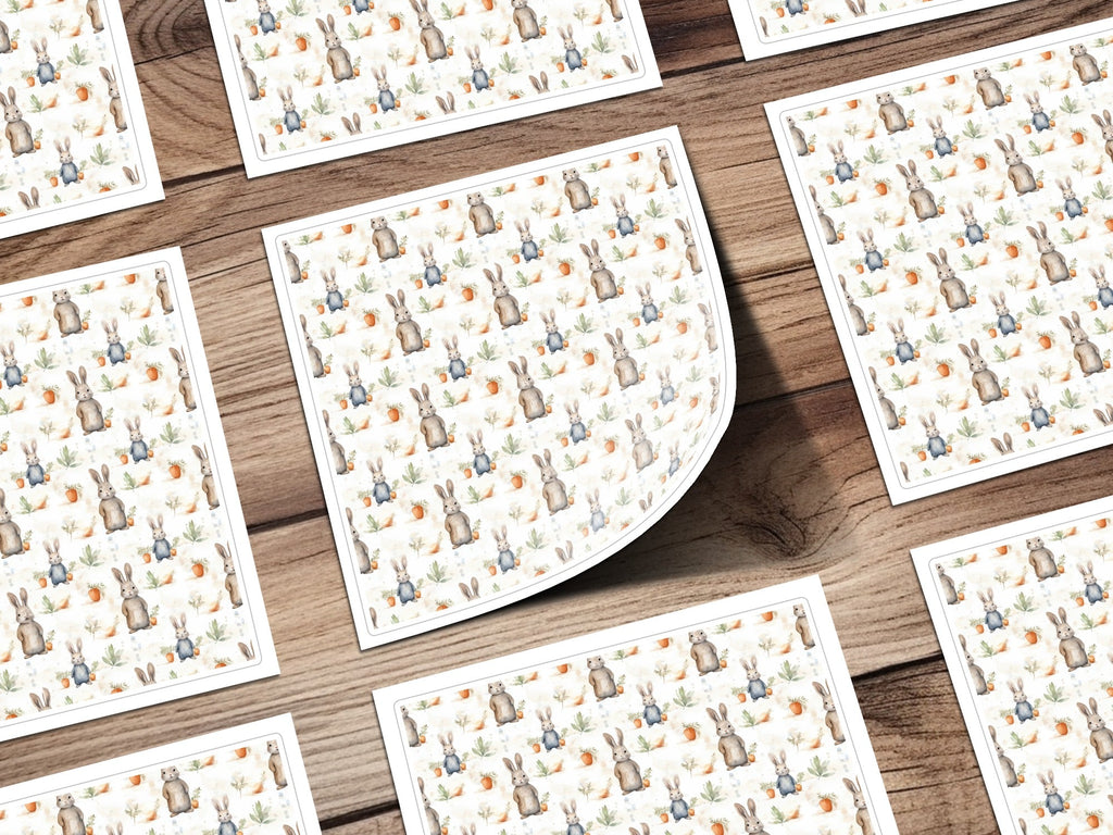 Bunny Seamless Pattern Digital Paper, Rabbit Watercolor, Easter Background, Spring Design, Pastel Nursery Art, Fabric Print, Digital - Moore and Mountain