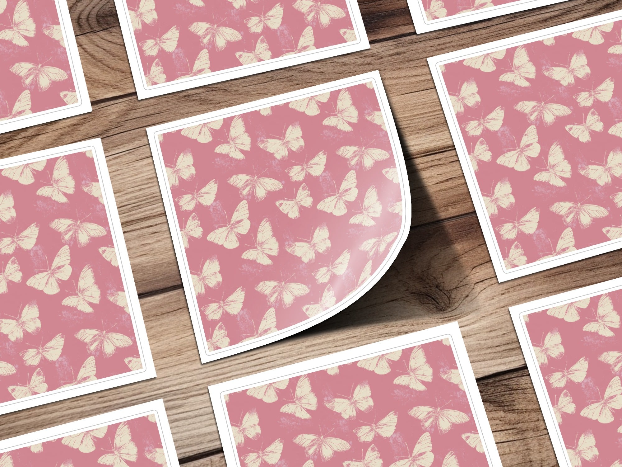 Butterfly Pattern Digital, Seamless Pink, Vintage Inspired, Paper Craft, Fabric Print, Scrapbook Paper, Wall Art Print, Digital Download - Moore and Mountain