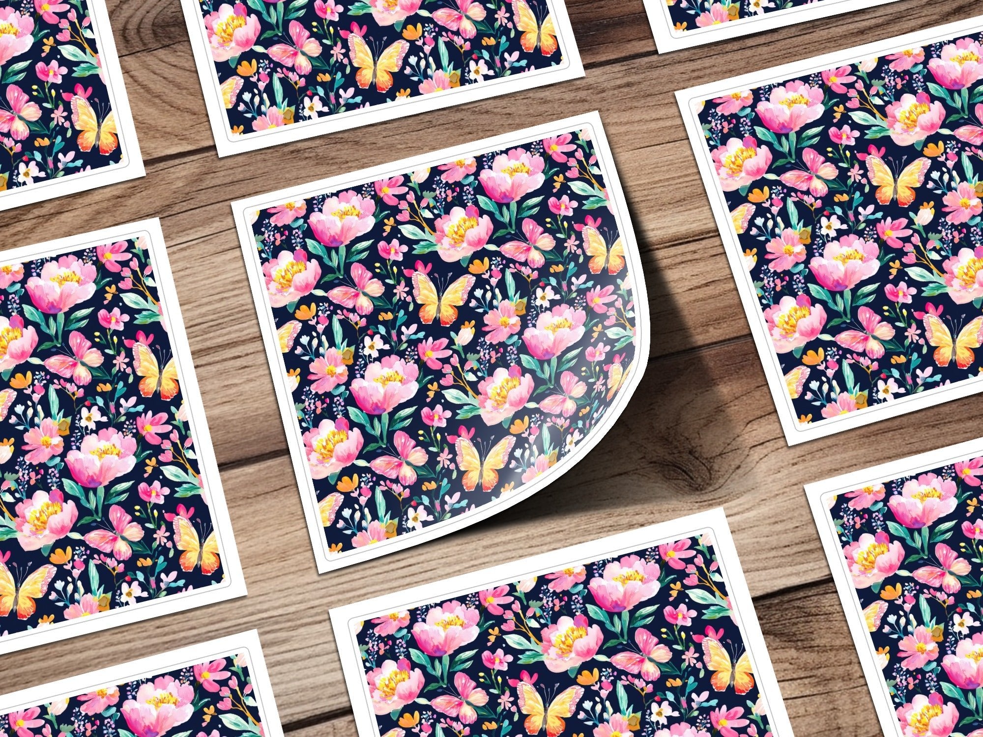 Butterfly and Floral Digital Seamless Pattern, Watercolor Flower Print, Floral Repeat Pattern, Fabric Design, Digital Paper - Moore and Mountain
