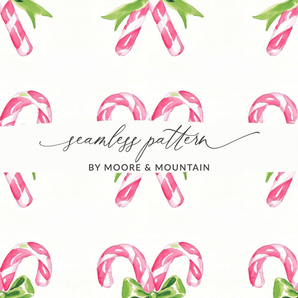 Candy Cane Digital Paper, Christmas Pattern Download, Watercolor Art, Seamless Tileable Pattern, Holiday Design, 12x12 JPEG Image - Moore and Mountain