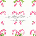 Candy Cane Digital Paper, Christmas Pattern Download, Watercolor Art, Seamless Tileable Pattern, Holiday Design, 12x12 JPEG Image - Moore and Mountain