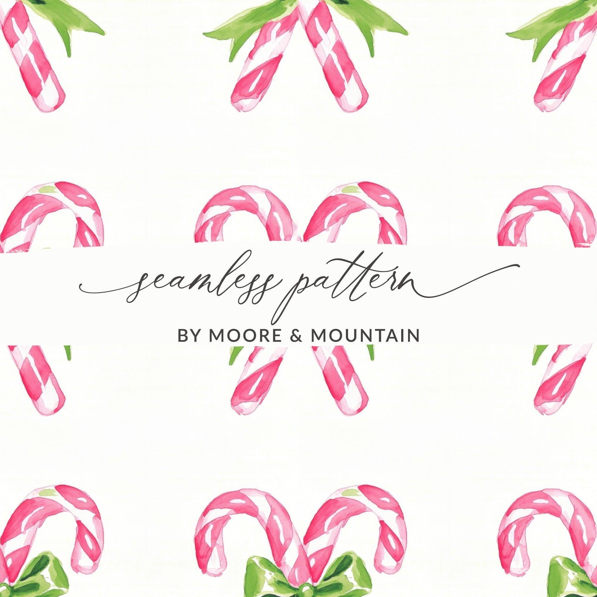 Candy Cane Digital Paper, Christmas Pattern Download, Watercolor Art, Seamless Tileable Pattern, Holiday Design, 12x12 JPEG Image - Moore and Mountain