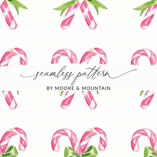 Candy Cane Digital Paper, Christmas Pattern Download, Watercolor Art, Seamless Tileable Pattern, Holiday Design, 12x12 JPEG Image - Moore and Mountain