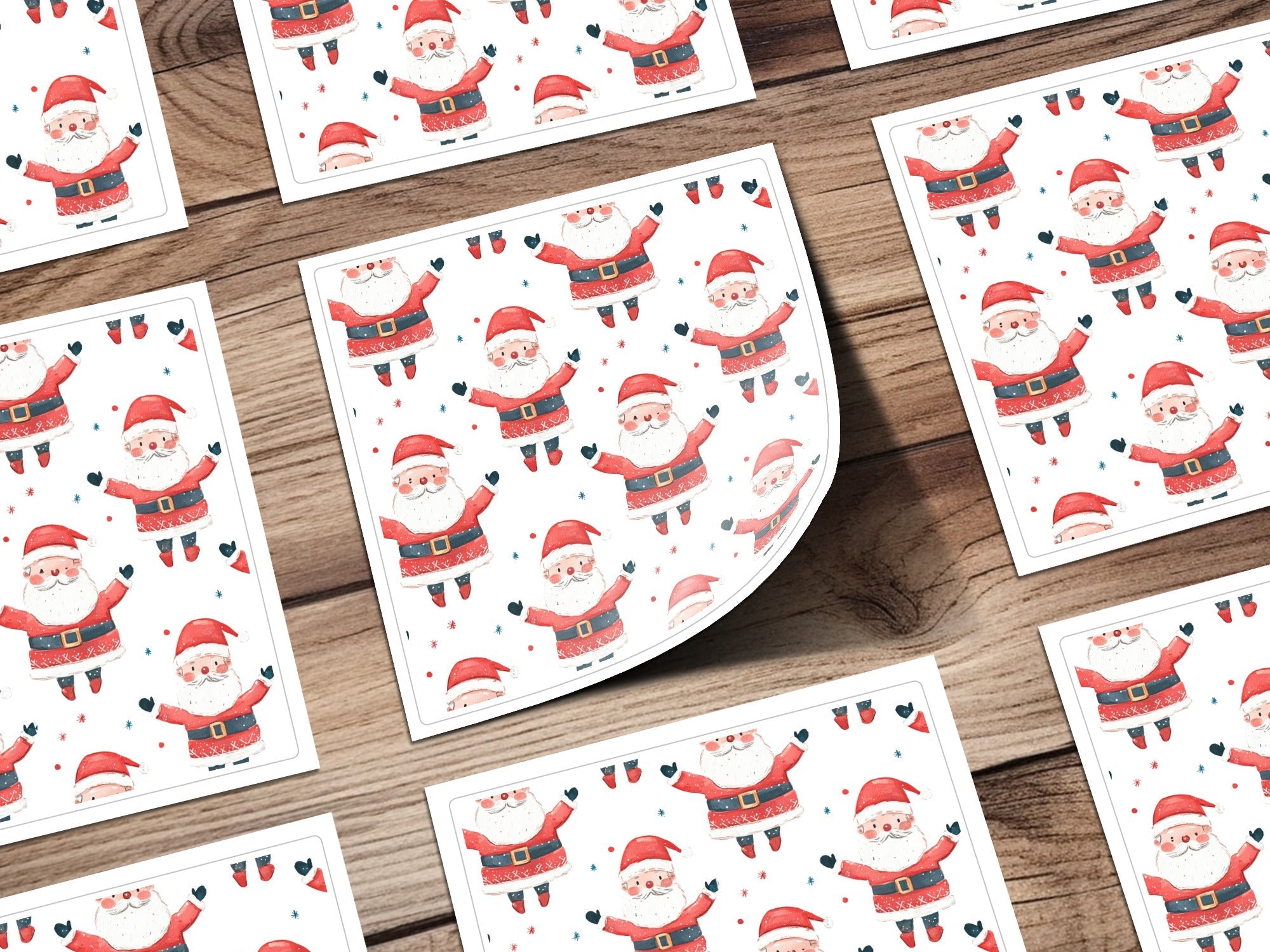 Cheerful Santa Pattern Festive Christmas Illustration Digital - Moore and Mountain